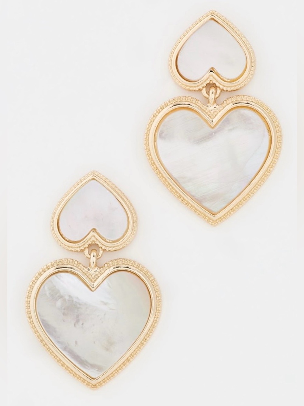 BaubleBar Mother of Pearl Heart Earrings. Brand new!